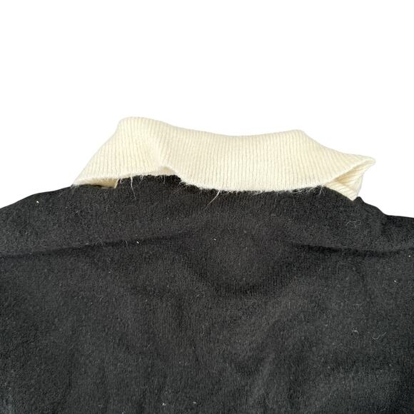 The Workshop Women's Color Block Sweater Funnel Neck Half Zip Small Brown Black - Picture 4 of 6